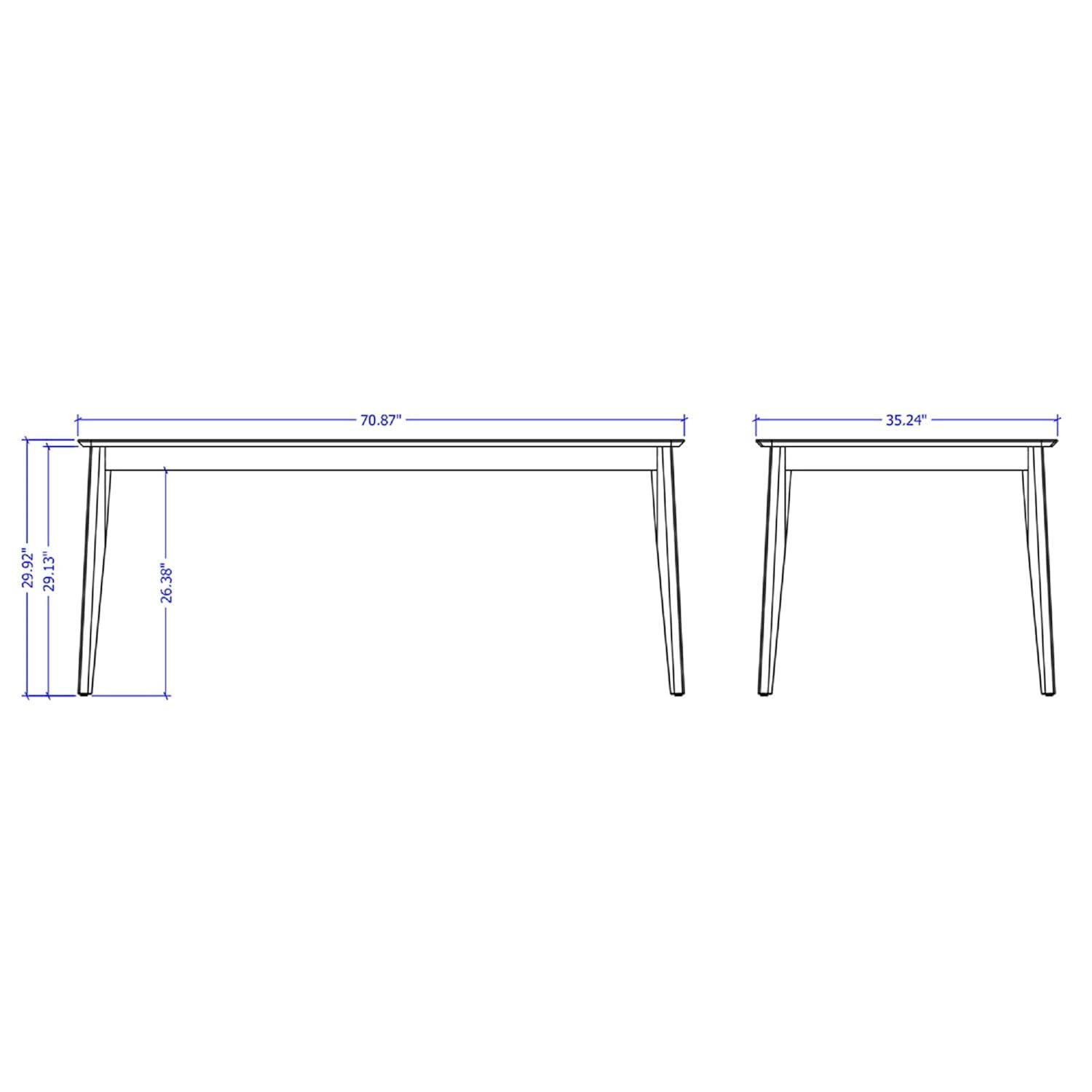 70.86" Tudor Dining Table Cream - Manhattan Comfort