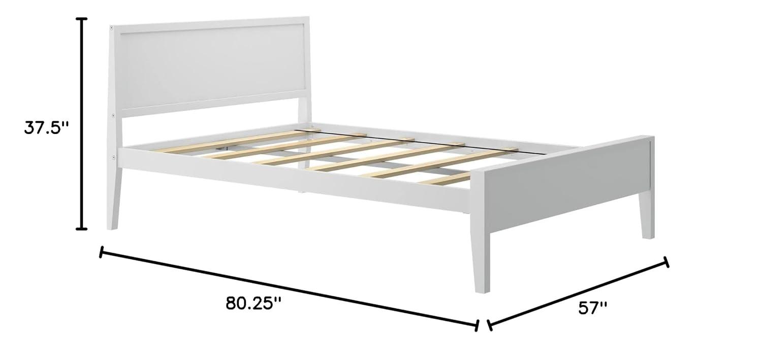 Plank+Beam Solid Wood Full Size Bed Frame with Headboard, Modern Platform Bed for Adults