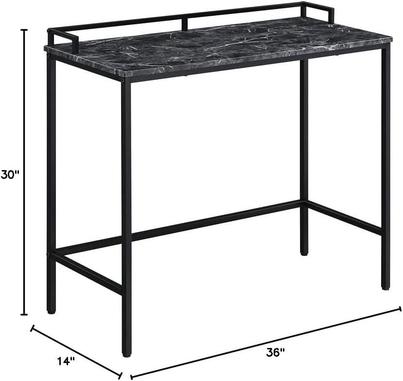 Black Marble MDF Top Console Table with Metal Frame