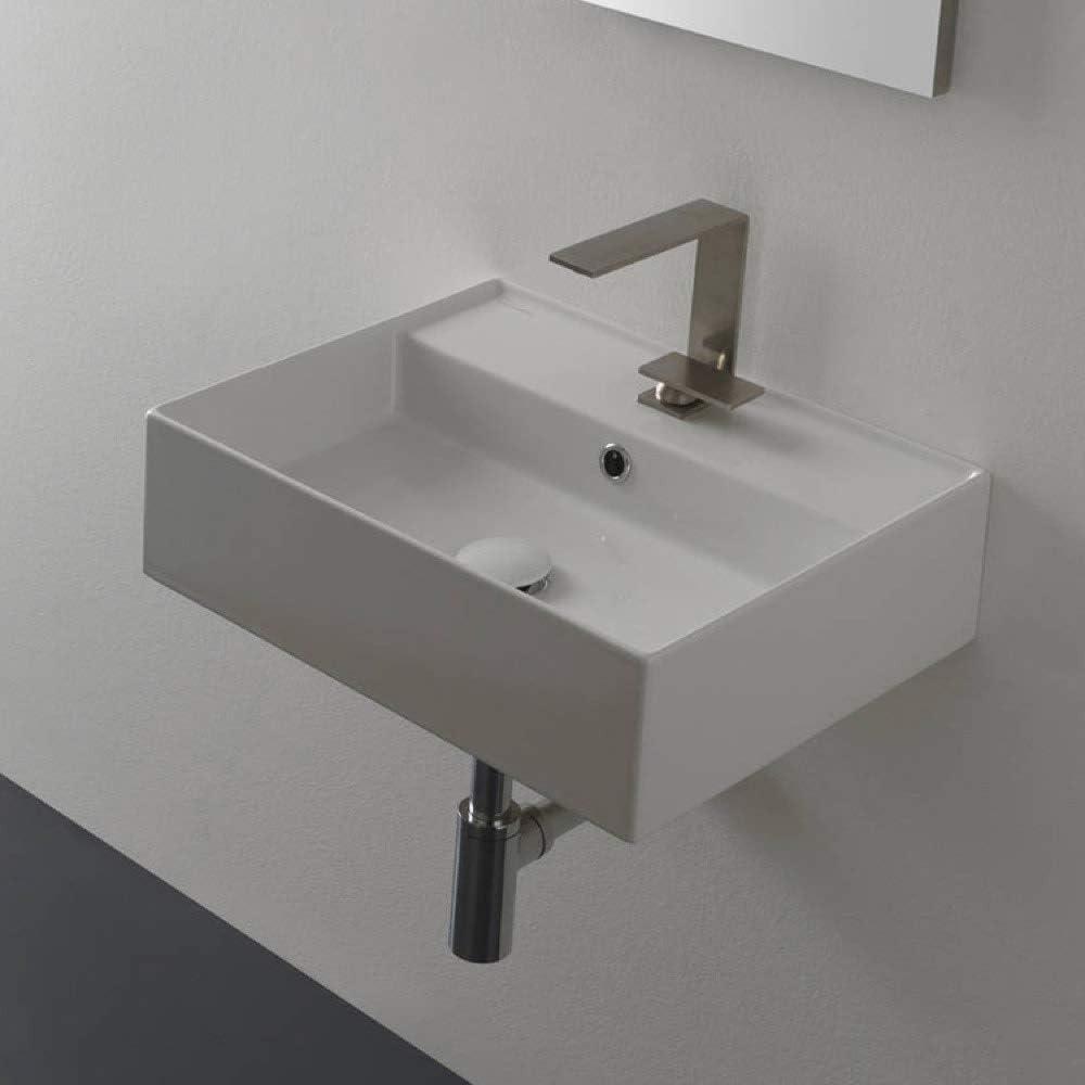 Scarabeo By Nameeks 15.1'' White Ceramic Rectangular Bathroom Sink with Overflow