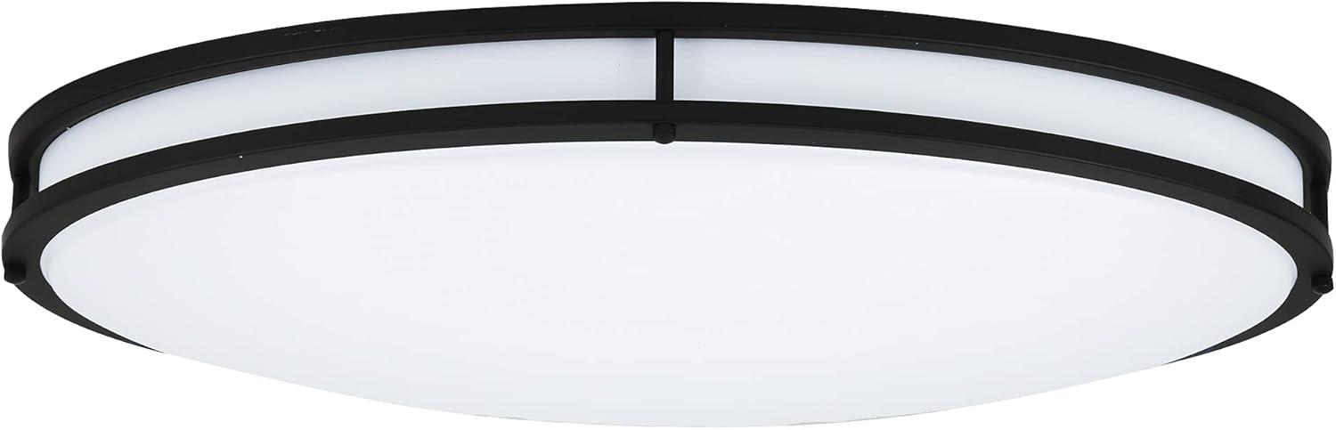 Matte Black Contemporary 24" LED Flush Mount Ceiling Light