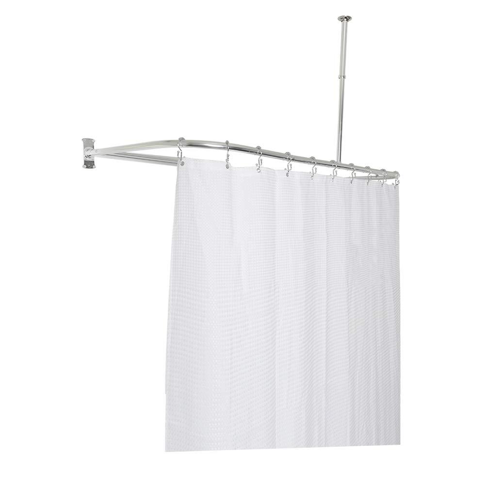 Utopia Alley Aluminum 61" D-Shape Fixed Shower Curtain Rod