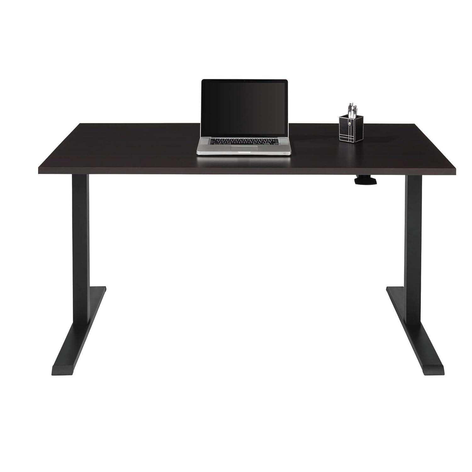 Realspace® Magellan 60"W Pneumatic Height-Adjustable Standing Desk, Espresso