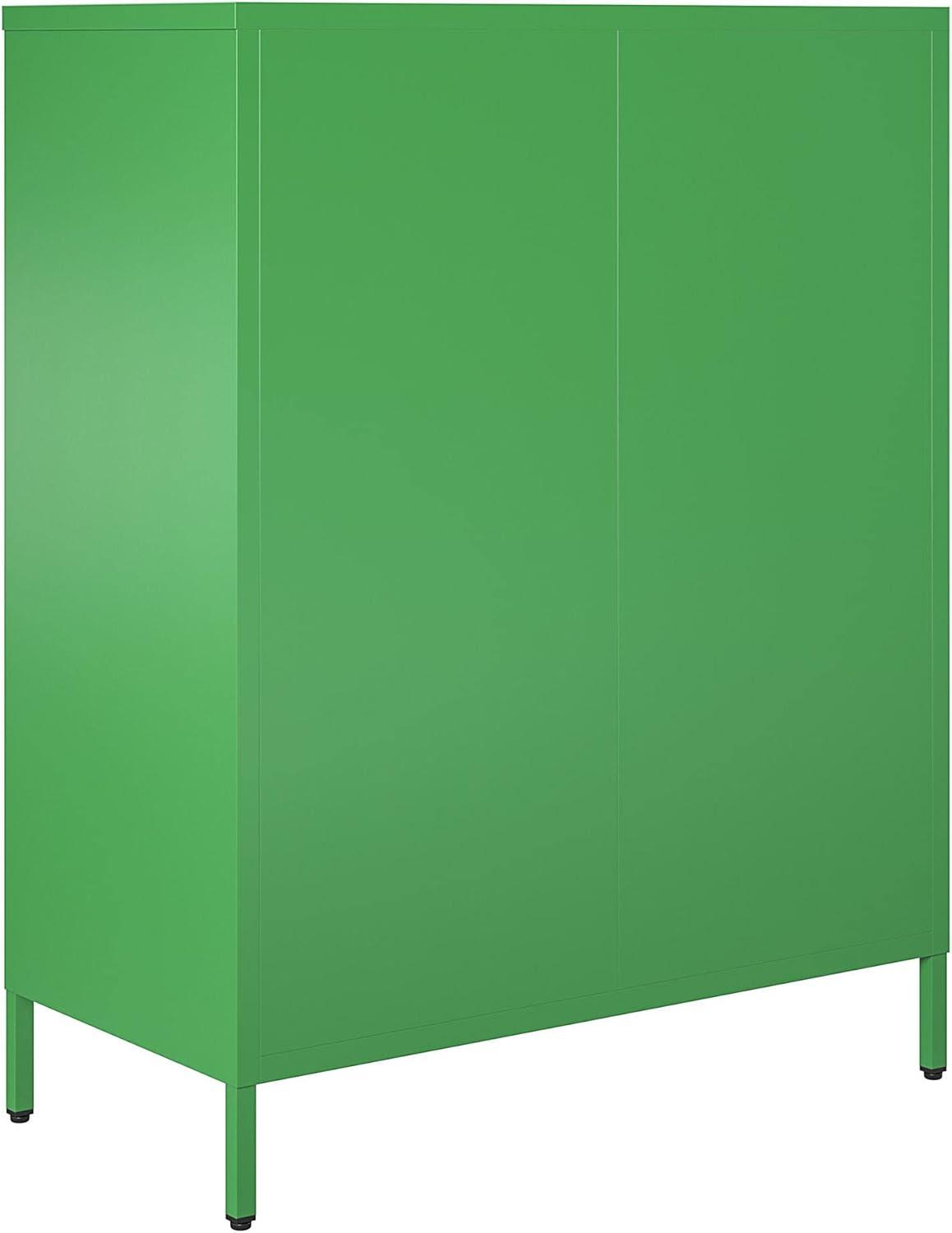 Kelly Green Metal Locker Style Bathroom Cabinet with Adjustable Shelves