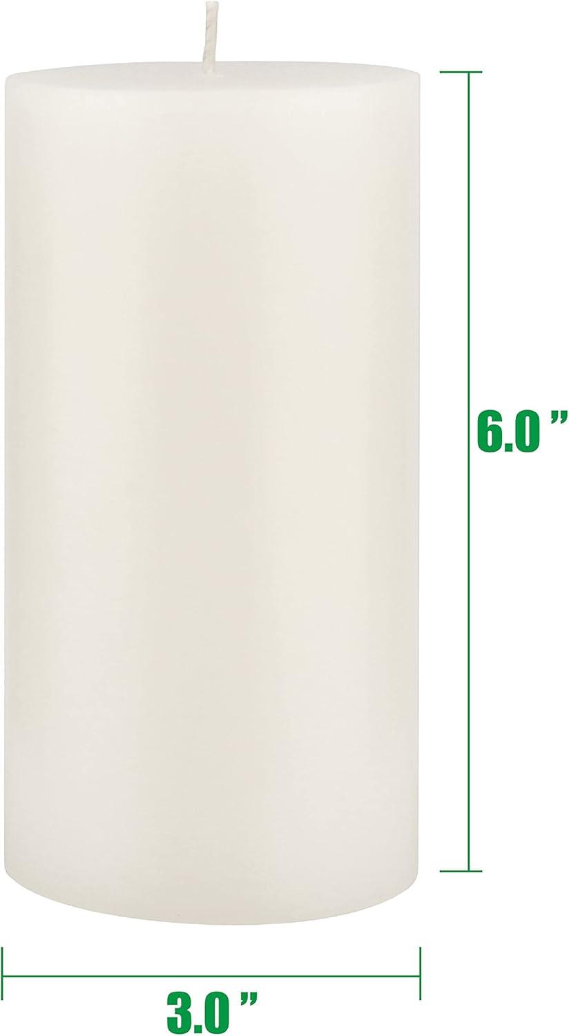 Stonebriar Unscented 3" x 6" 1-Wick White Pillar Candles, 6 Pack