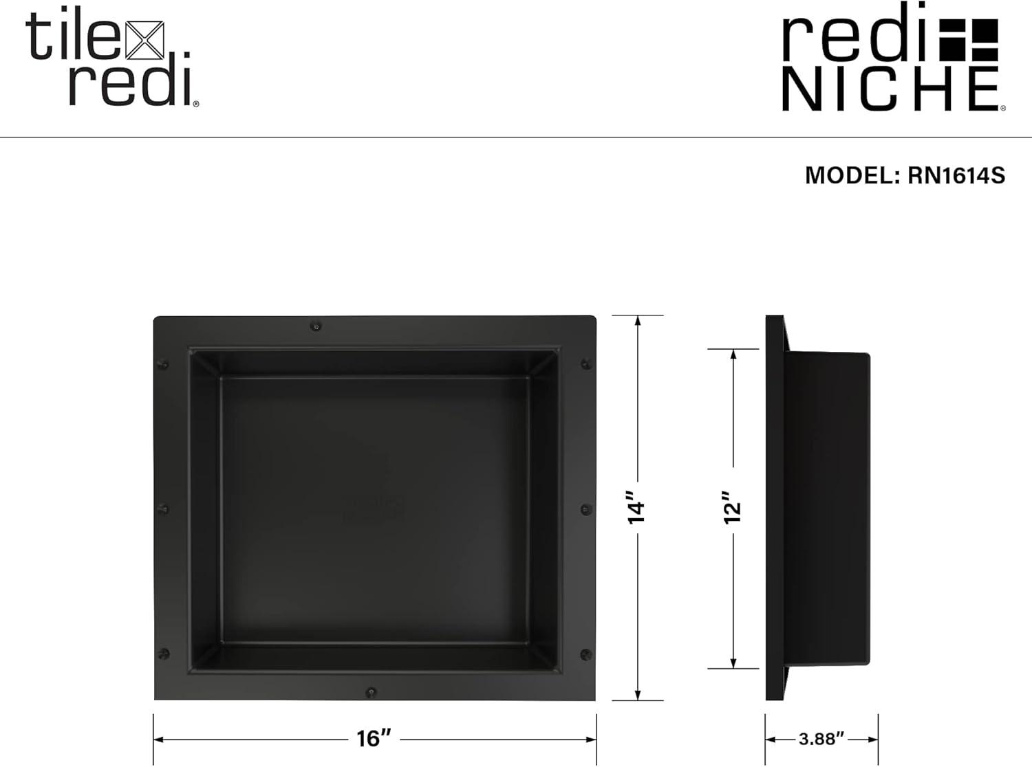 Black Tileable Plastic Freestanding Shower Niche