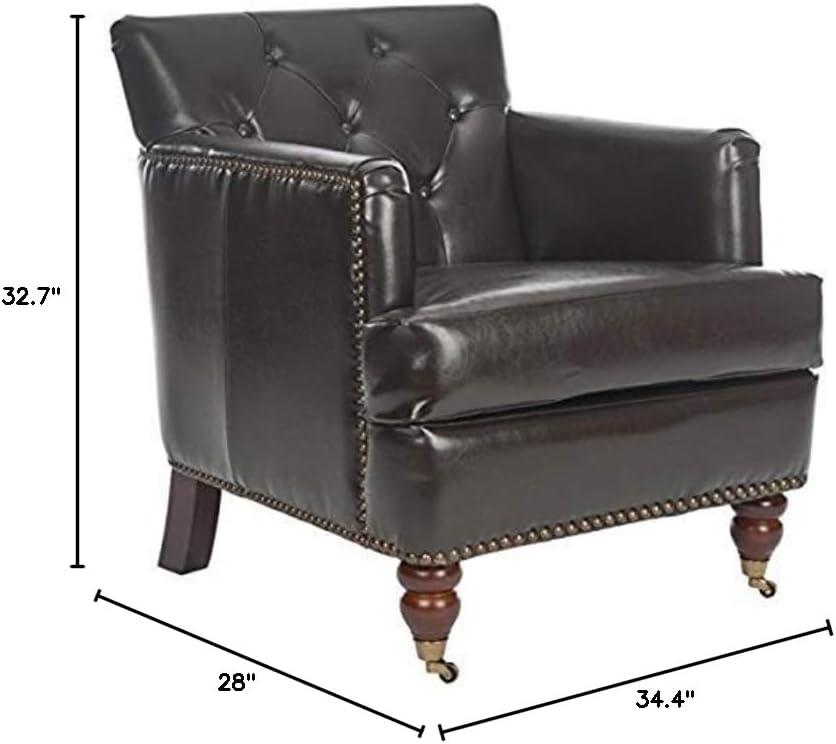 Colin Chair - HUD8212 - Brown/Leather - Safavieh