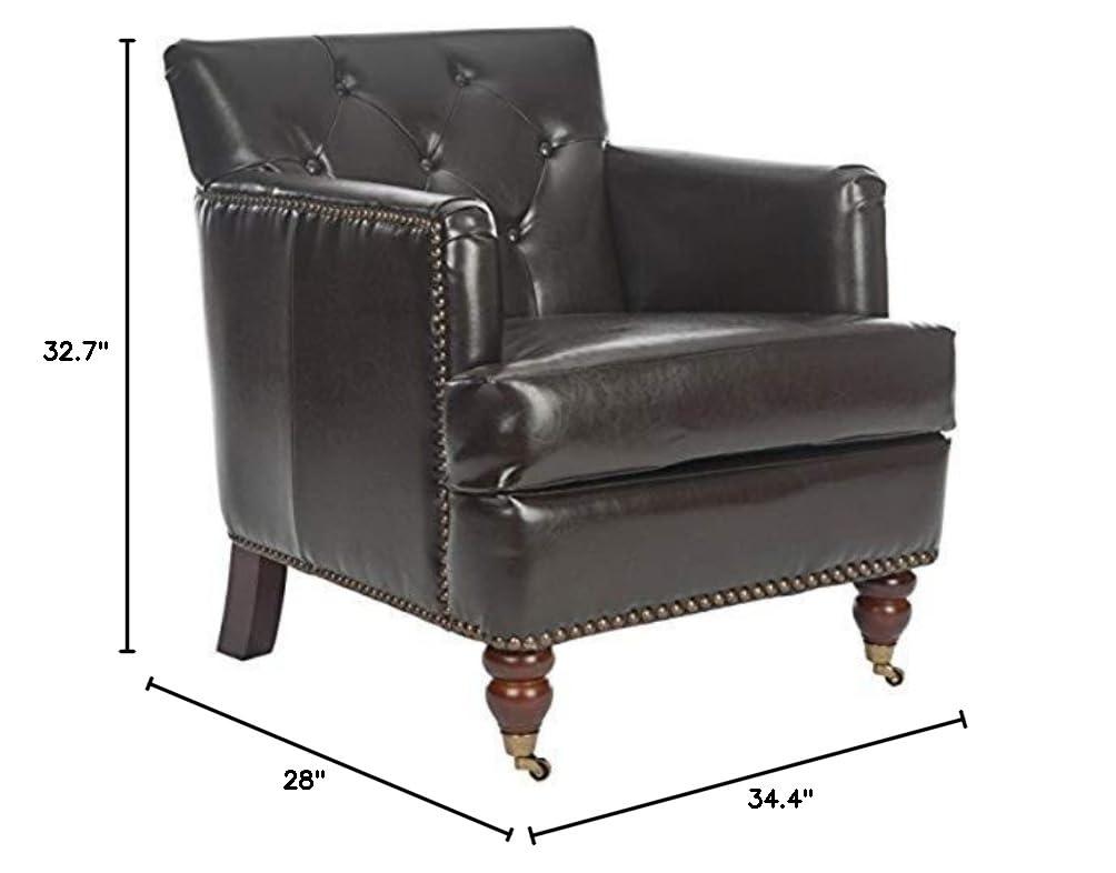 Colin Chair - HUD8212 - Brown/Leather - Safavieh