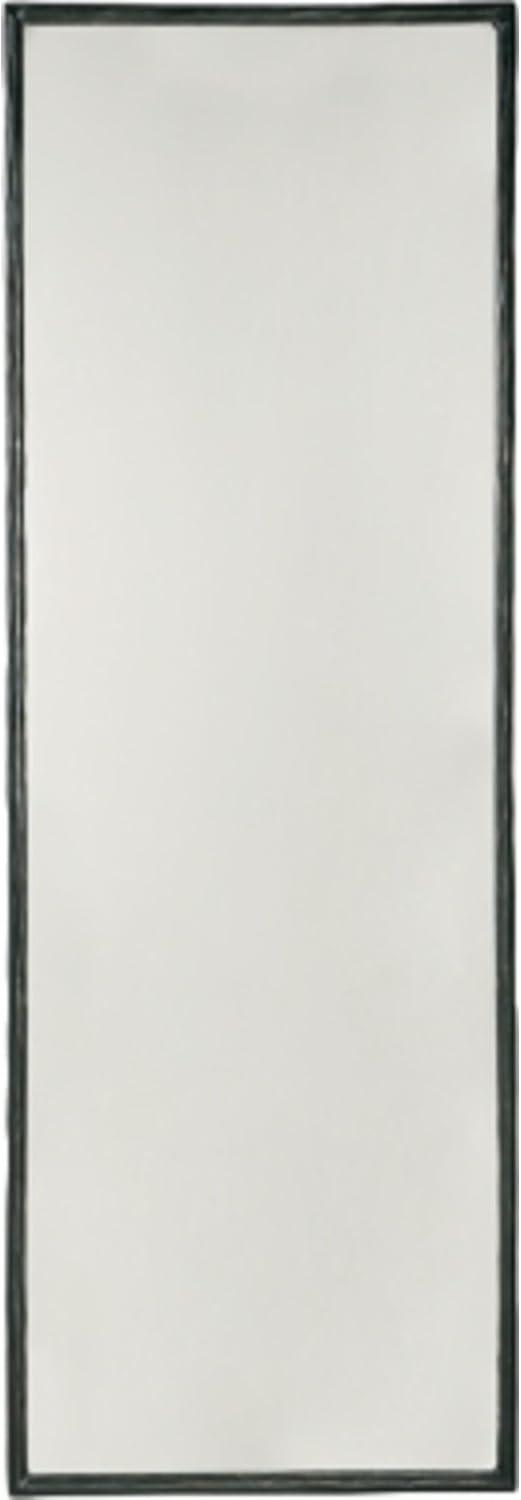 Contemporary Full-Length Rectangular Bathroom Mirror in Antiqued Pewter