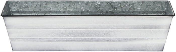 22" Galvanized Metal Rectangular Planter Box Cape Cod White - ACHLA Designs: Steel Construction, Wall-Mountable, Patina Finish