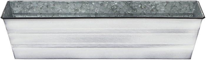 24" Galvanized Steel White Rectangular Planter Box