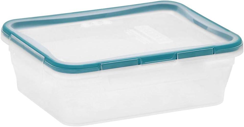 6-Piece Clear Plastic Meal Prep Containers with Blue Lids