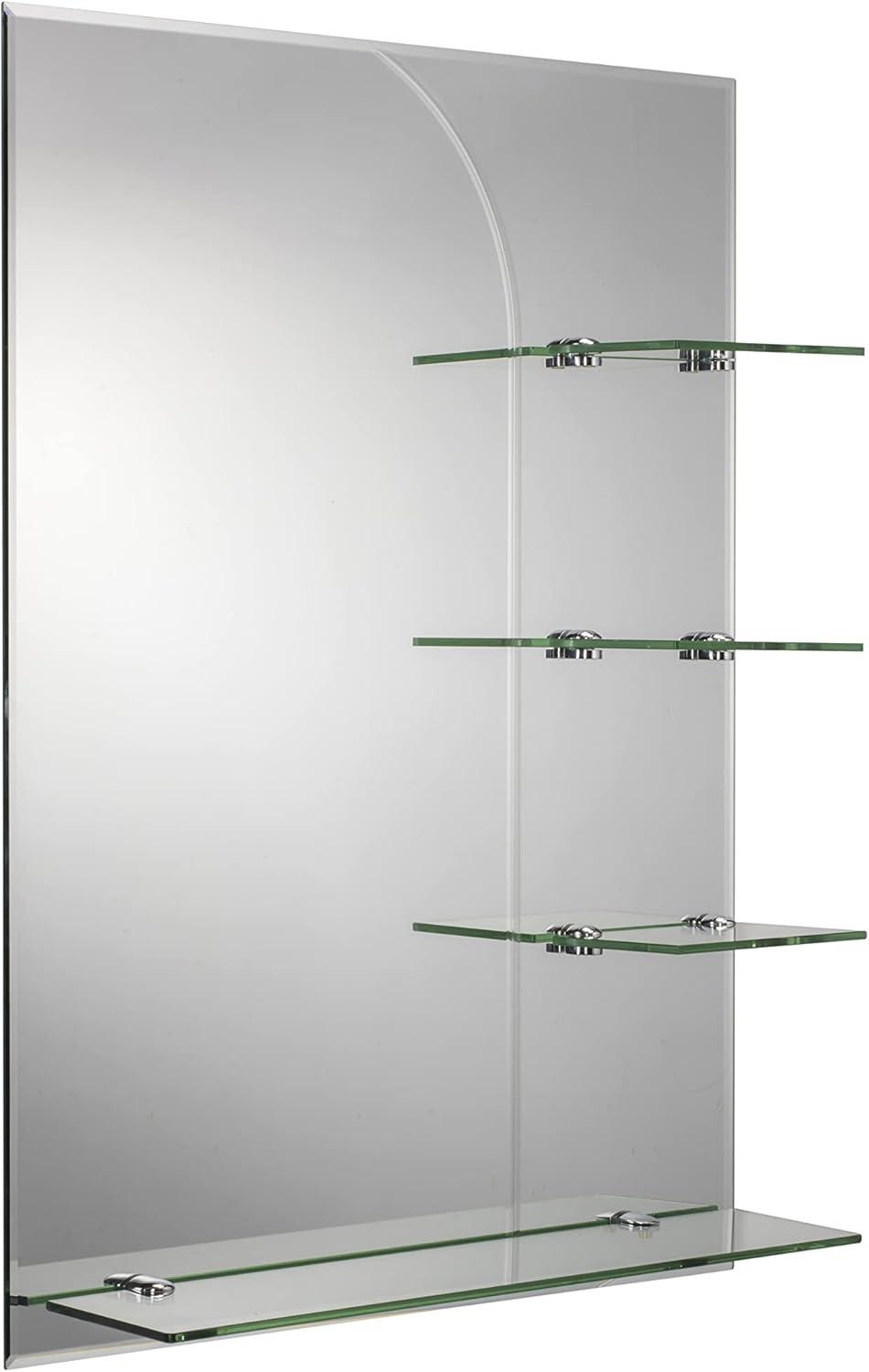 Croydex Fairfield Easy Install, Arch Bathroom Mirror with Single Shelf