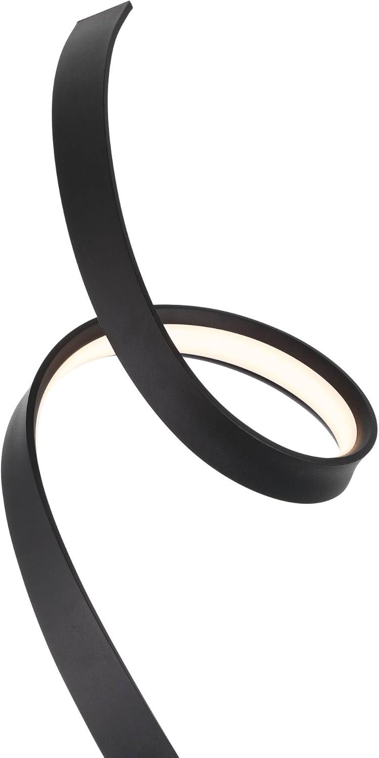 Possini Euro Design Avante Modern 56 1/2" Tall Standing Floor Lamp Ribbon LED Foot Switch Matte Black Finish Living Room Bedroom House Reading Office