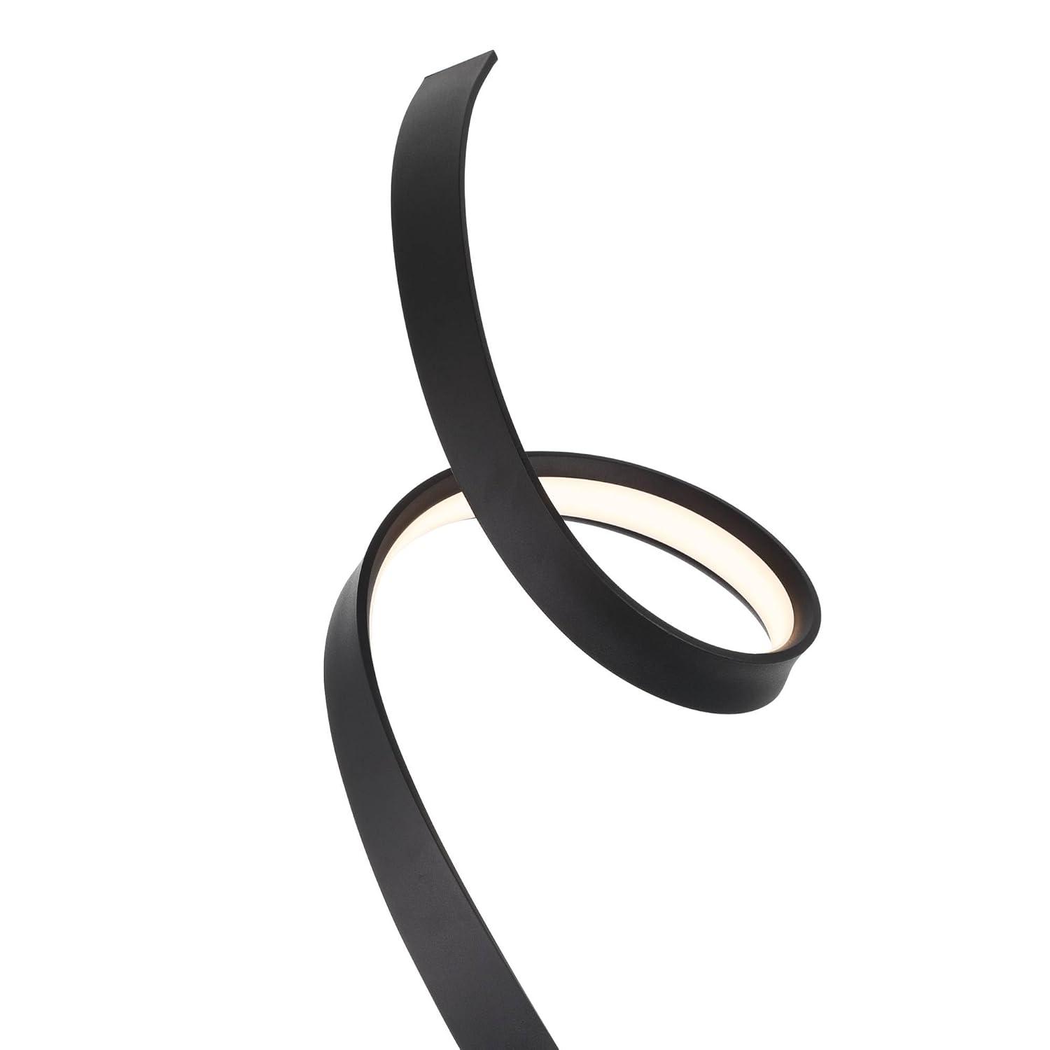 Possini Euro Design Avante Modern 56 1/2" Tall Standing Floor Lamp Ribbon LED Foot Switch Matte Black Finish Living Room Bedroom House Reading Office
