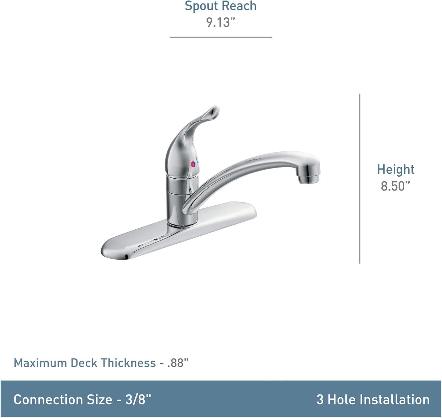 Chateau Chrome One-Handle Low Arc Kitchen Faucet