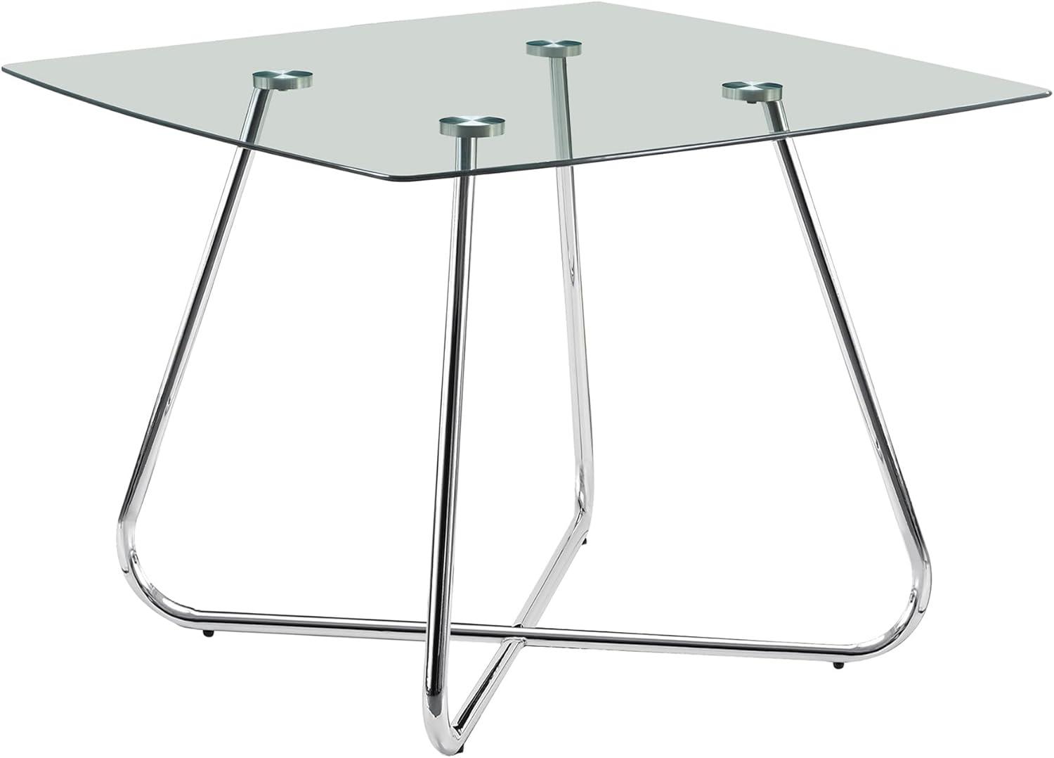 Monarch Specialties Dining Table 48" Rectangular, Small, Kitchen, Dining Room, Chrome, 31" H, Indoor