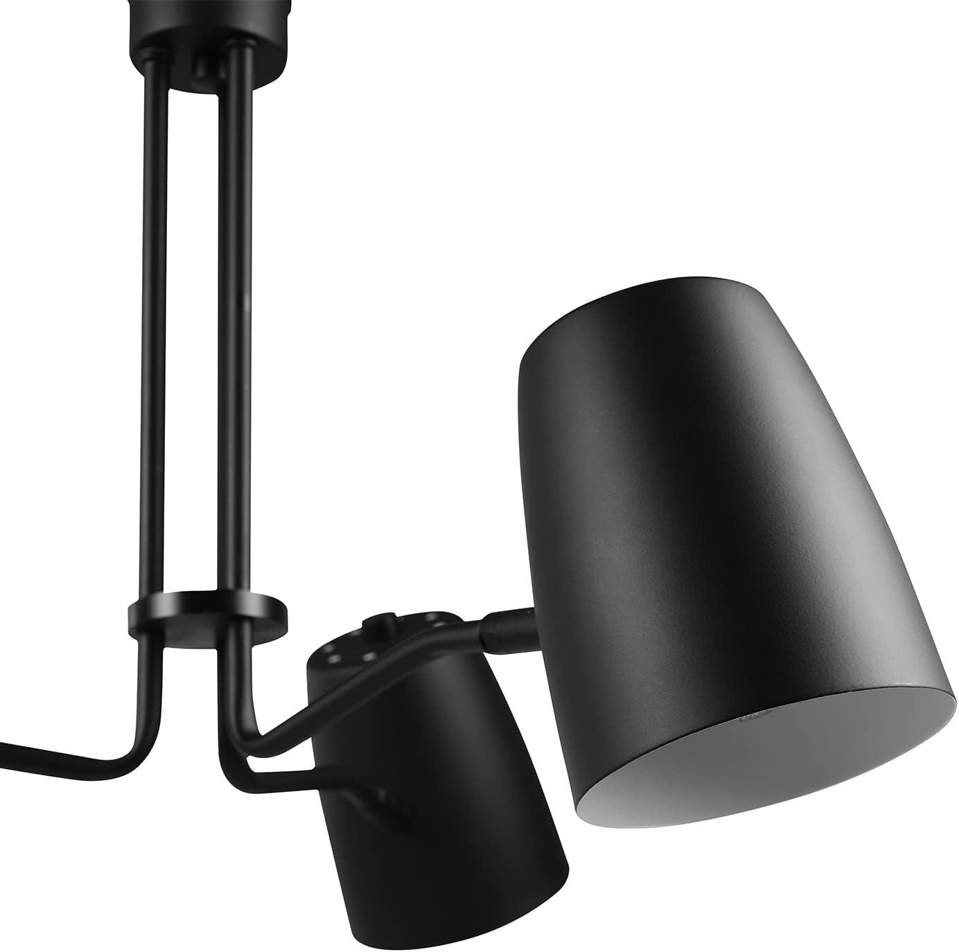 Novogratz x Globe Logan 3-Light Matte Black Chandelier - one size