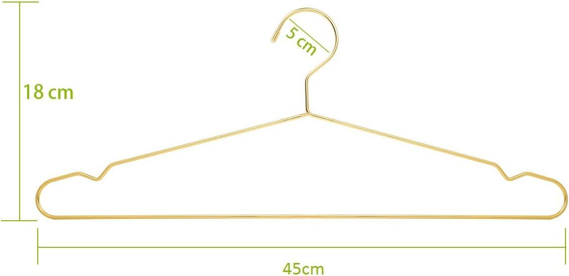 Slim Gold Metal Wire Suit Hangers, 17.7" Wide, 30 Pack