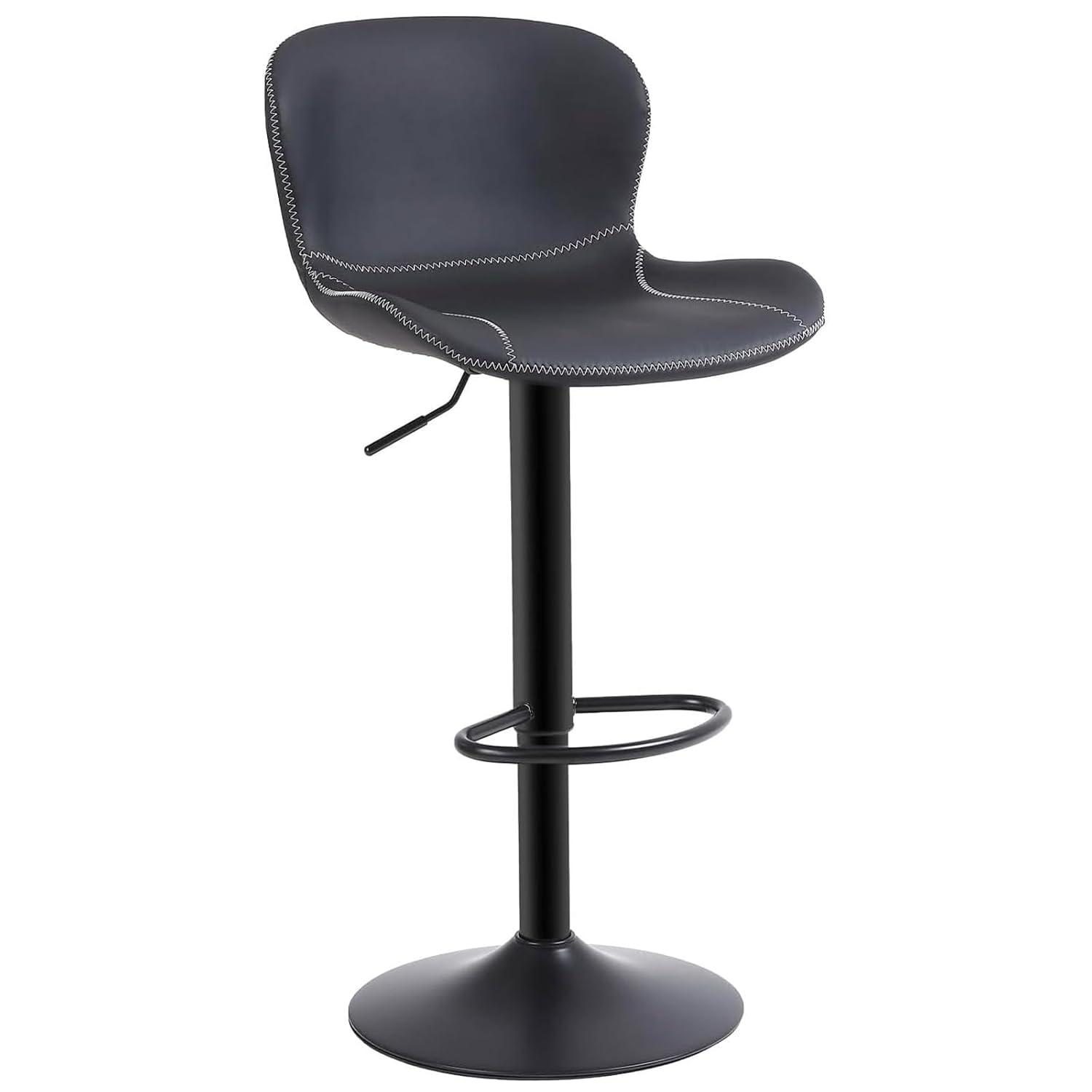 George Oliver Illyas Swivel Upholstered Adjustable Height Counter Stool with Metal Frame