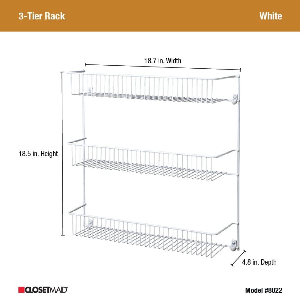 Closetmaid 8022 3-Tier Storage Rack, 18", White