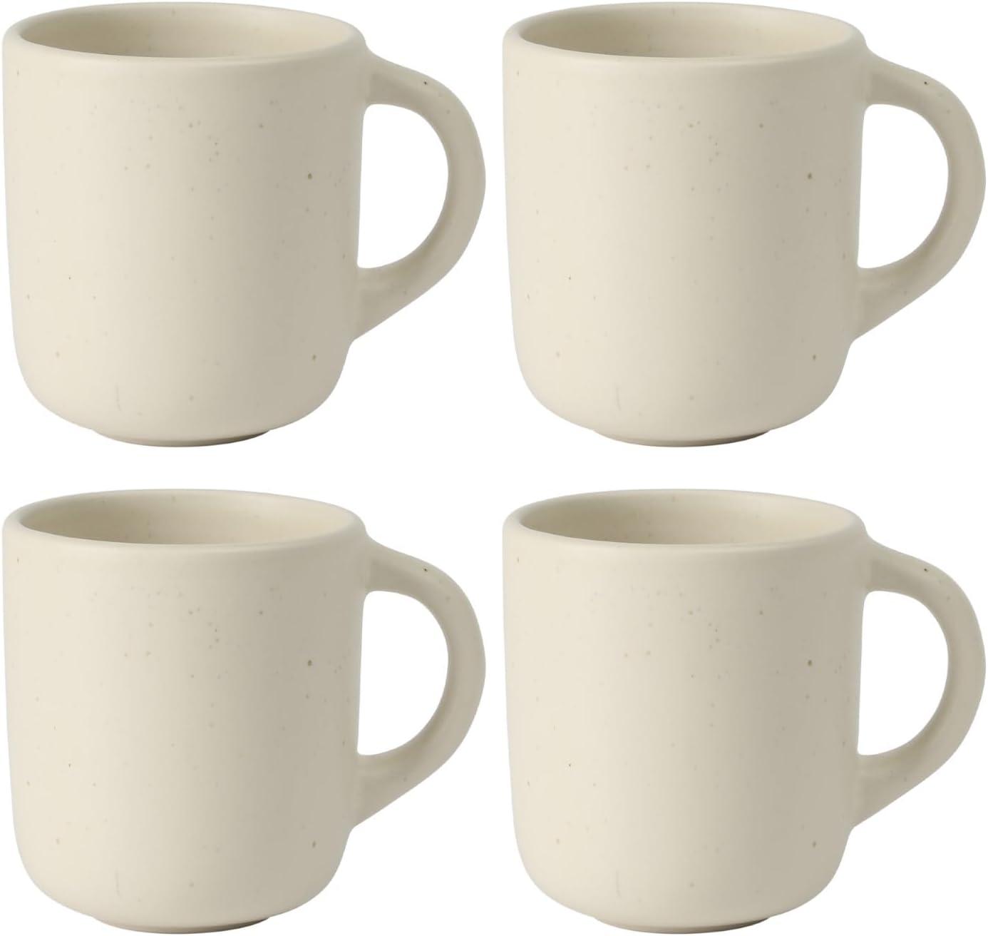 Sea Salt White Ceramic 4-Piece Mug Set