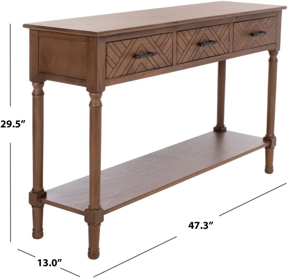 Peyton 3 Drawer Console Table - CNS5705C - Brown - Safavieh