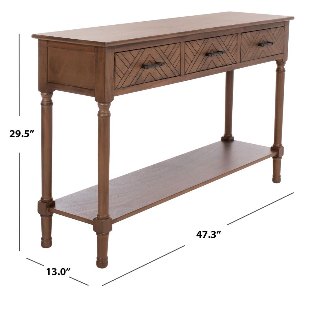 Peyton 3 Drawer Console Table - CNS5705C - Brown - Safavieh