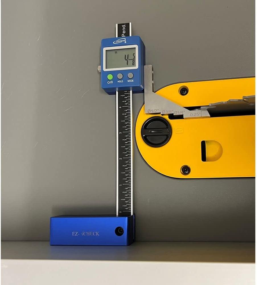 iGaging Digital 5" Height Gauge EZ-Check for Woodwork Router and Table Saw Adjustment