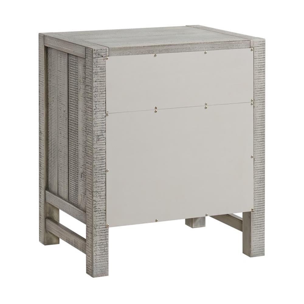 Windsor 2-Drawer Wood Nightstand for Kids Bedroom - Rustic Painted Finish, Metal Glides, Open Shelf Storage, Pine Wood Construction, 22 in. W x 17 in. D x 25 in. H, Distressed Look