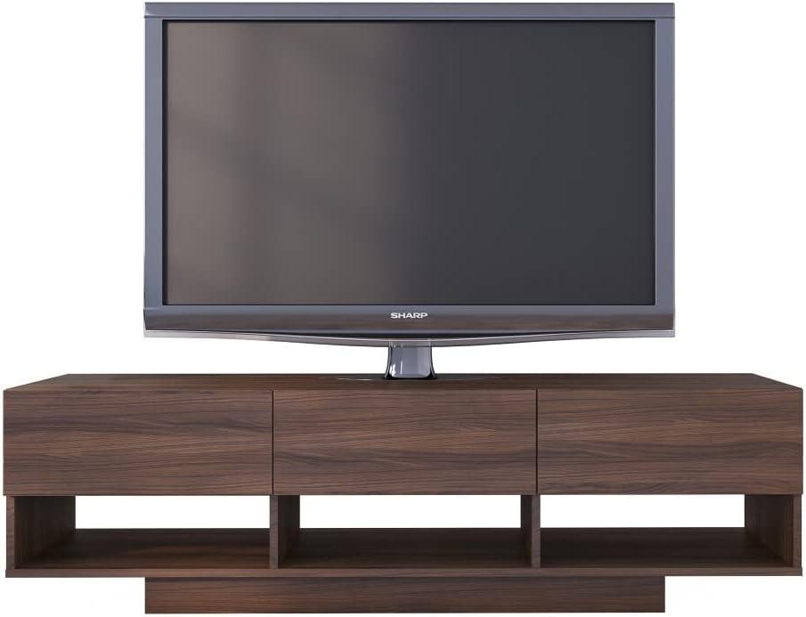 Rustik Walnut 60-Inch TV Stand with Cabinet and Drawers