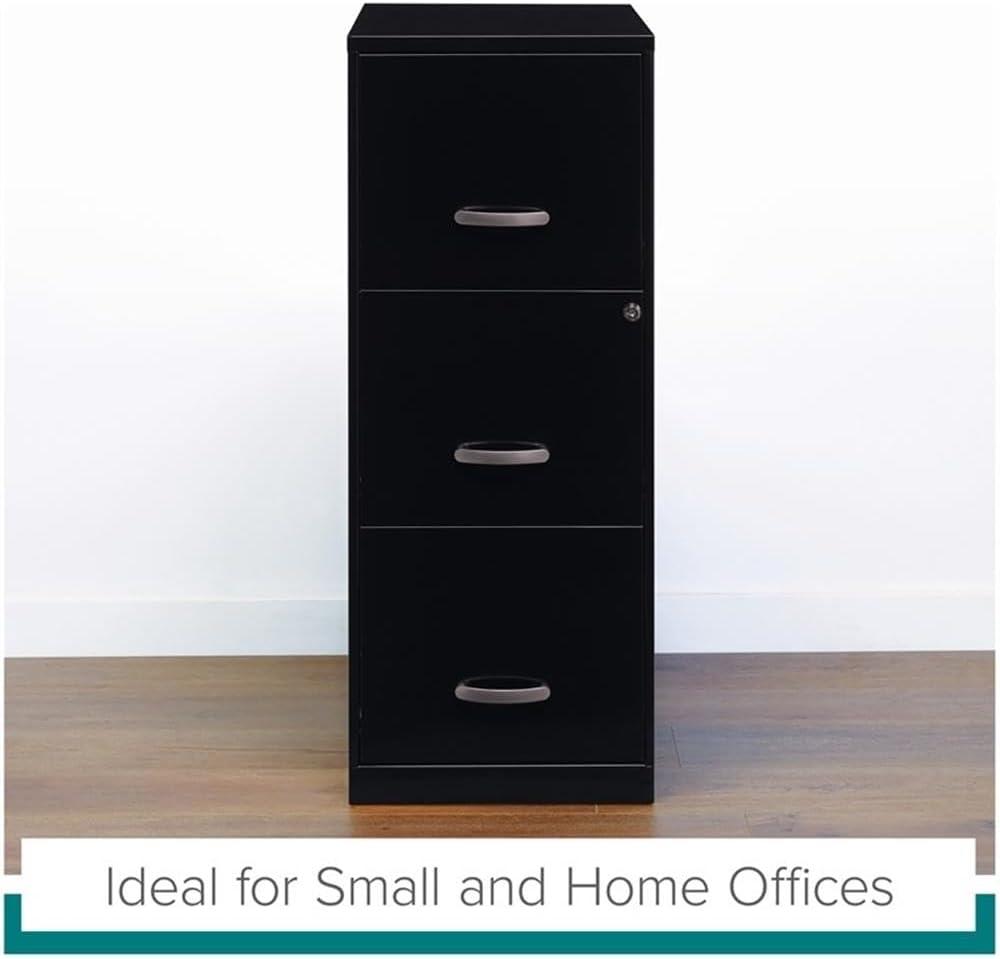 3 Drawers 35.5" Vertical Black Metal Filing Cabinet Lockable Pre-assembled Stationary Legal/Letter Size for   Office