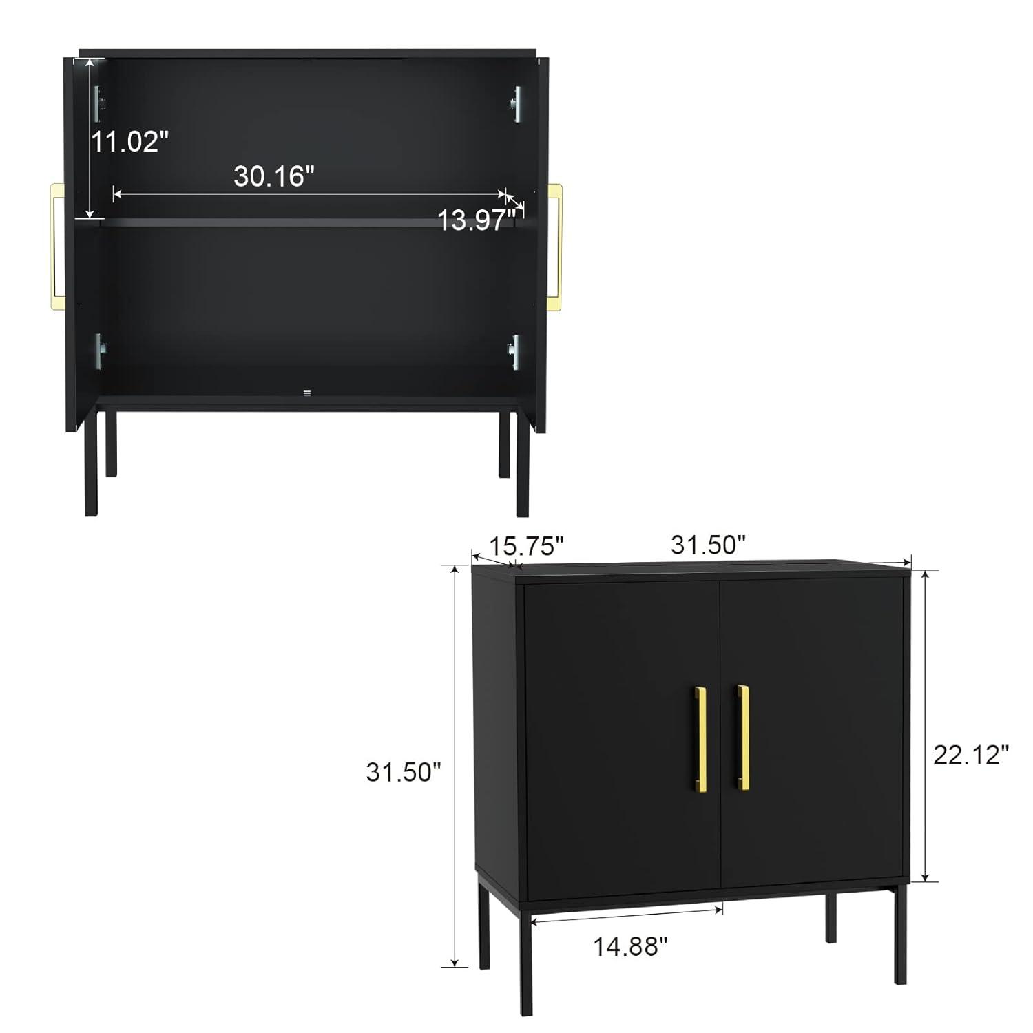 George Oliver Jonquavious Black Accent Cabinet, Freestanding Storage Cabinet, Modern Sideboard & Reviews | Wayfair