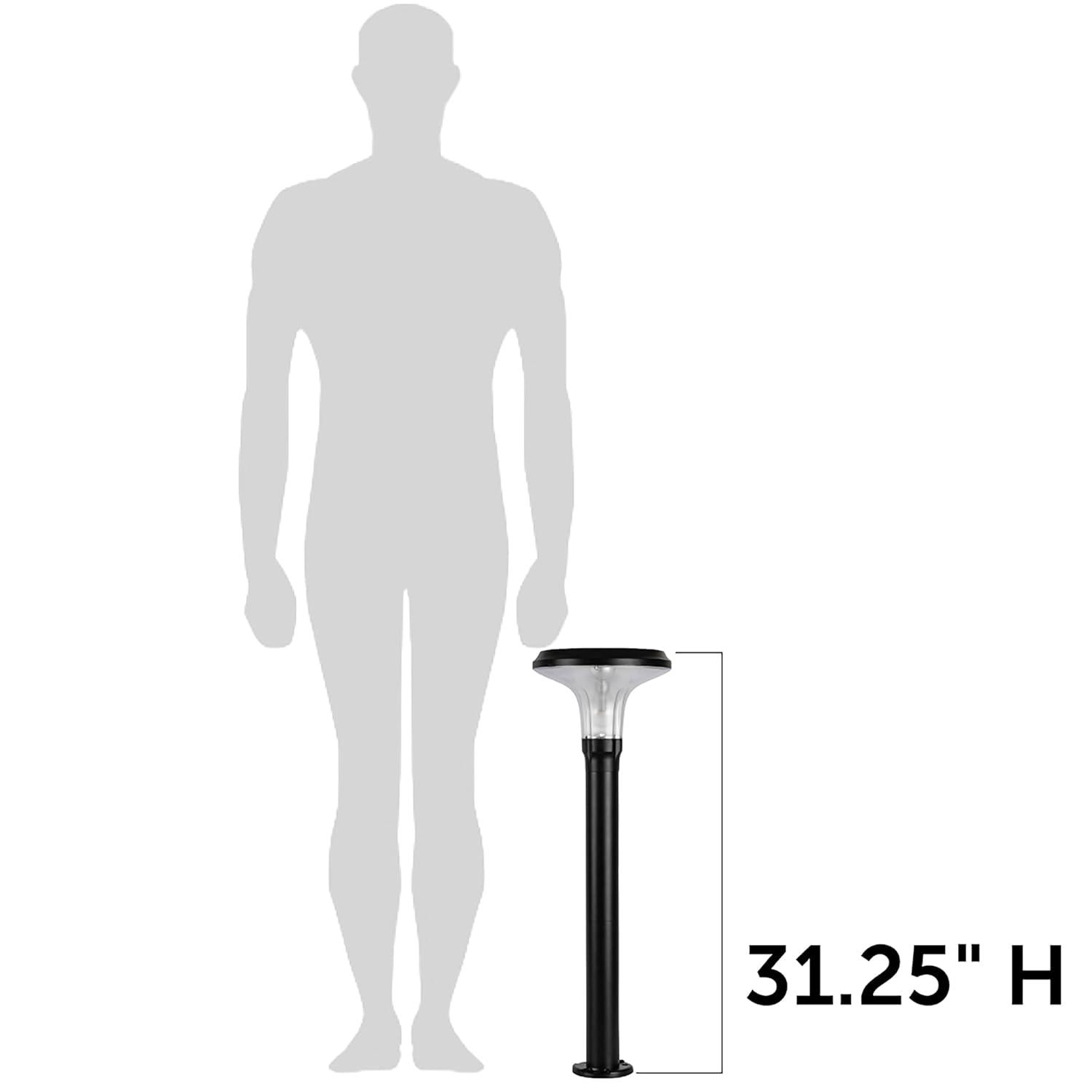 Vantage Solar Commercial Graded Black Warm White LED Pathway Bollard Light