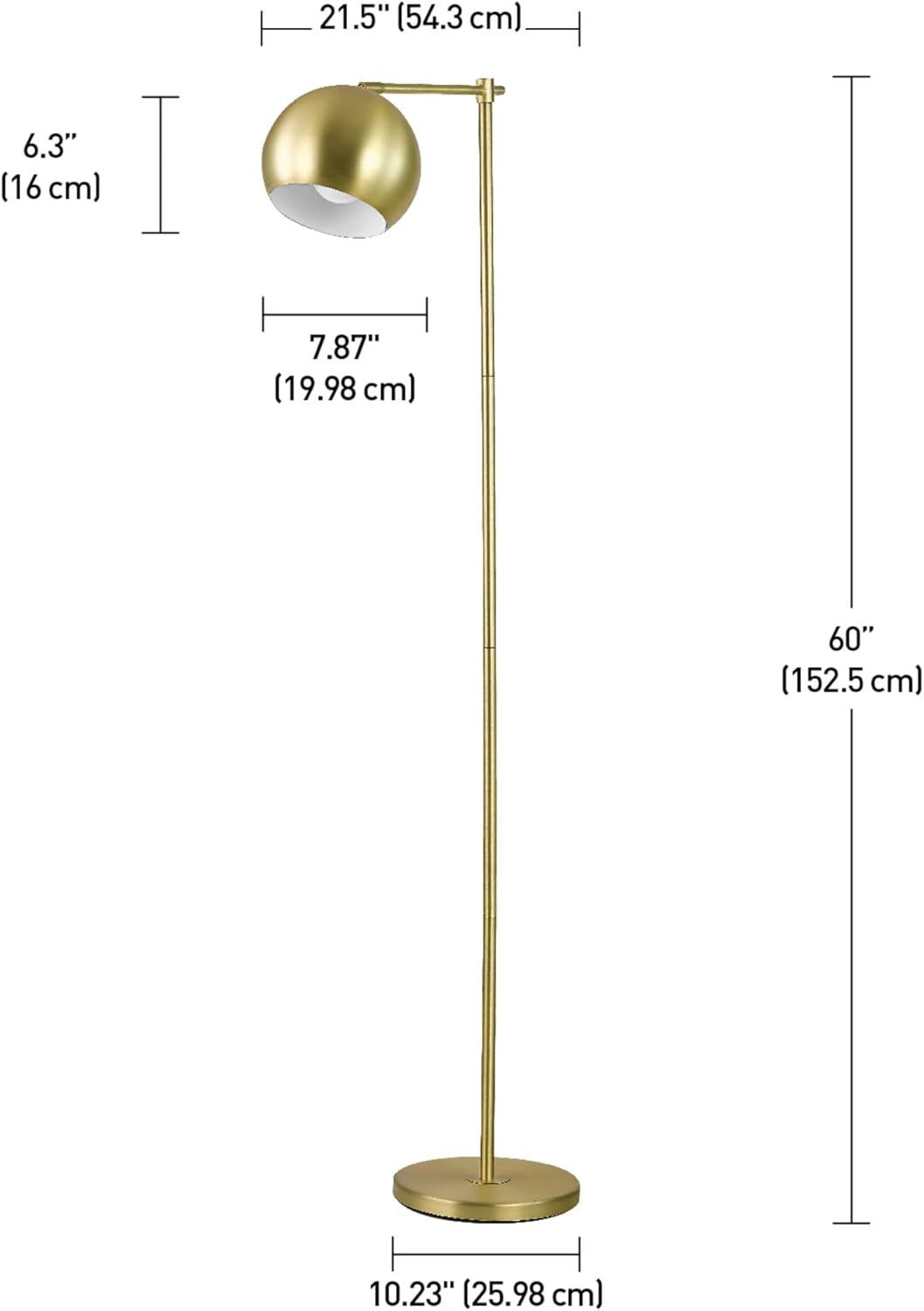 Edison Adjustable White Floor Lamp with Gold Finish