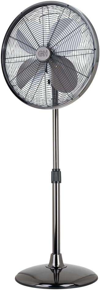 Good Housekeeping All-Metal 3-Speed 16" Oscillating Conference Room Pedestal Fan with Telescopic Height Adjustment (Multiple Finishes Available)