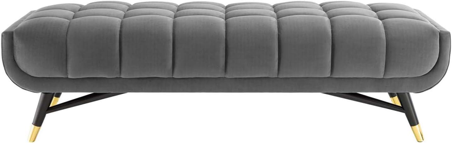 Adept 60" Performance Velvet Bench Gray