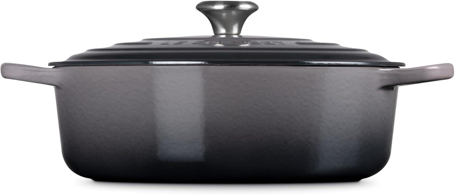 Oyster Gray Enameled Cast Iron Wide Dutch Oven, 6.75 Qt.