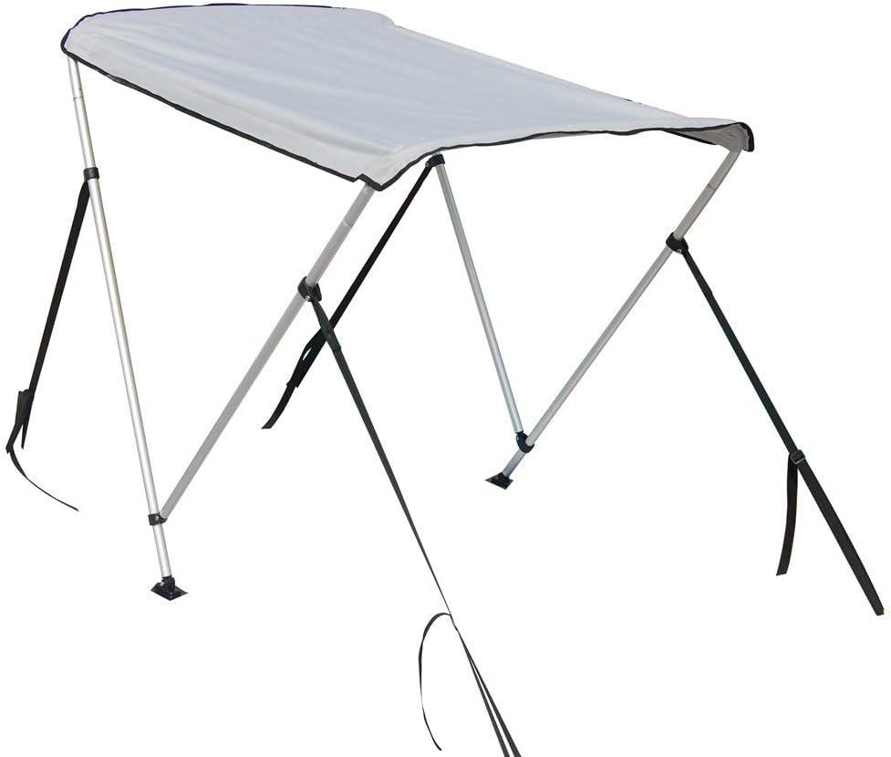 Gray 2 Bow Portable Bimini Top Cover for 7.5-11ft Boats