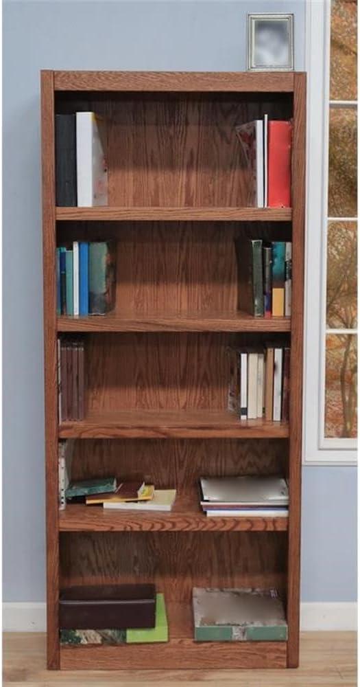 Winston Porter Herard 5 Shelf Wood Bookcase, 72 inch Tall