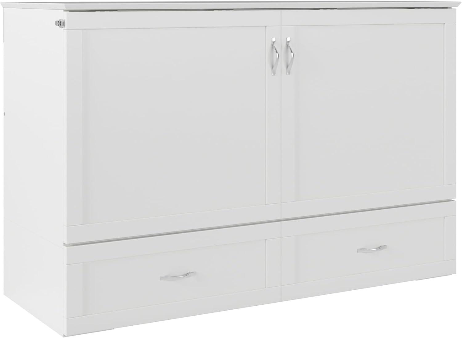 Hamilton Murphy Bed Chest Queen White with Charging Station