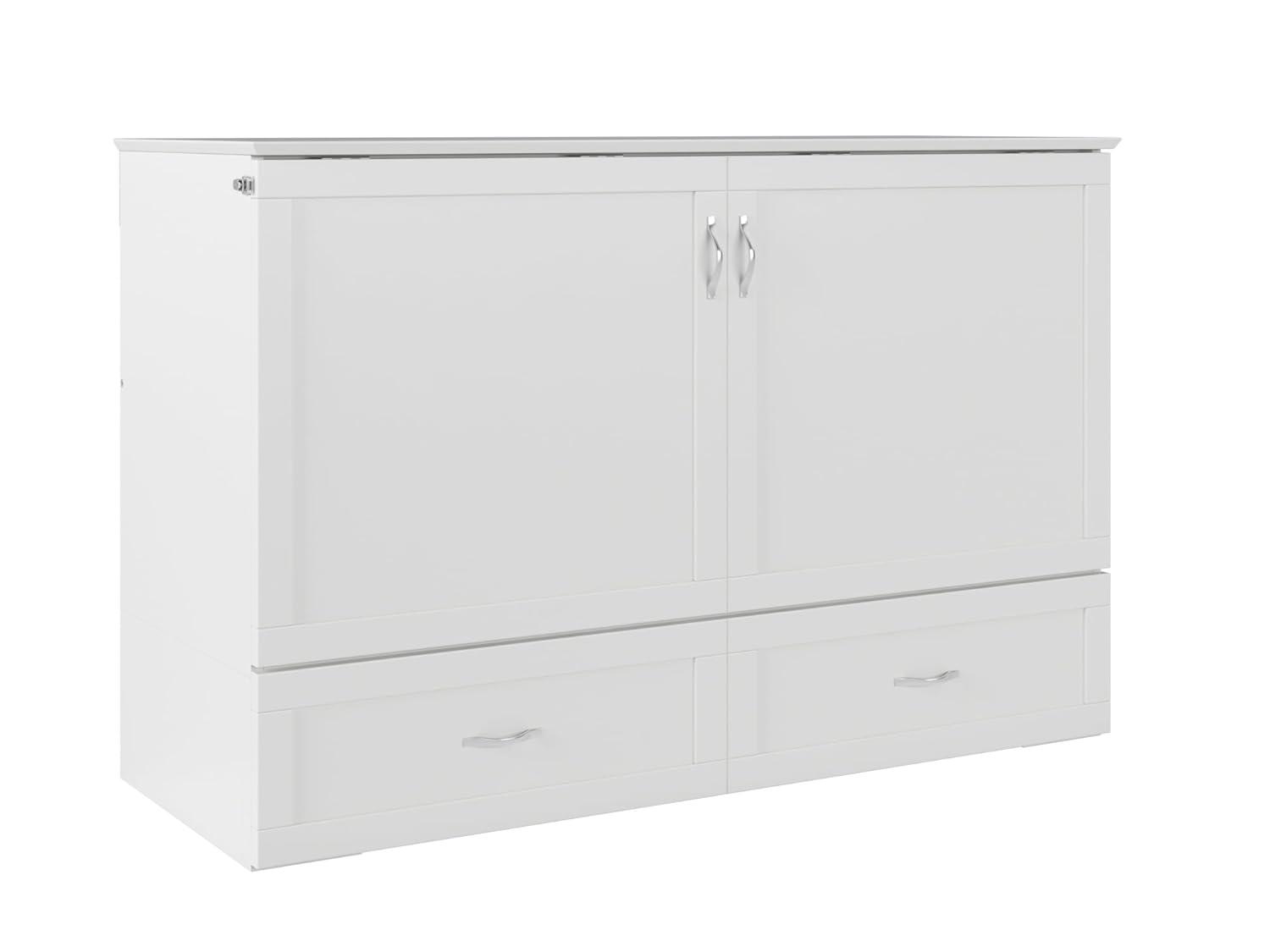 Hamilton Murphy Bed Chest Queen White with Charging Station