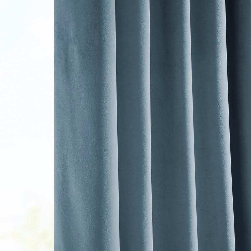 AllModern Loria Plush Velvet 100% Blackout Curtains For Bedroom, Living Room - Single Panel