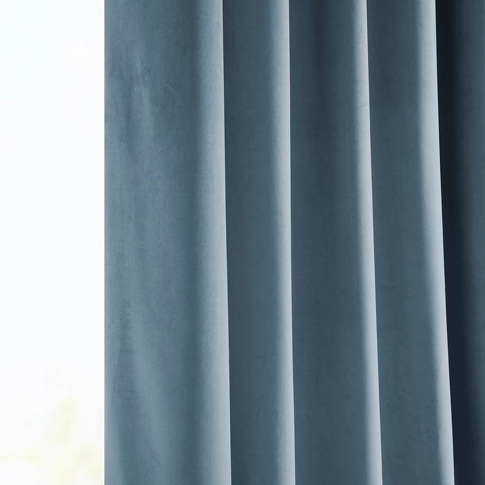 AllModern Loria Plush Velvet 100% Blackout Curtains For Bedroom, Living Room - Single Panel
