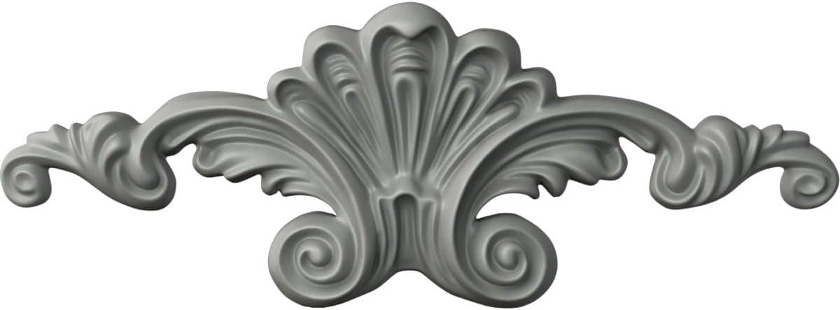 Primed Gray Polyurethane Scroll Center Onlay