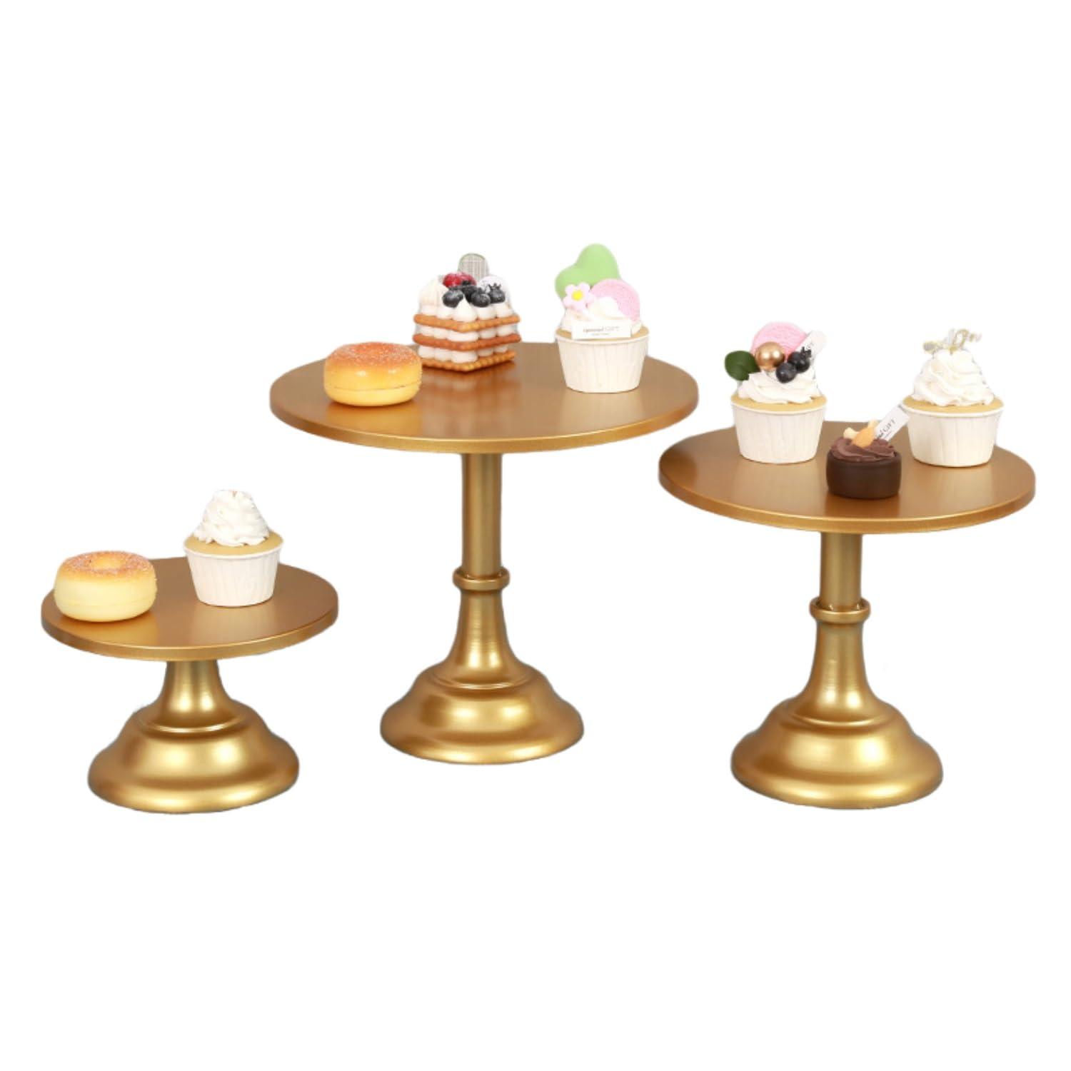AMIENIV Iron Baby Shower Cake Stand, Gold (3 Count)
