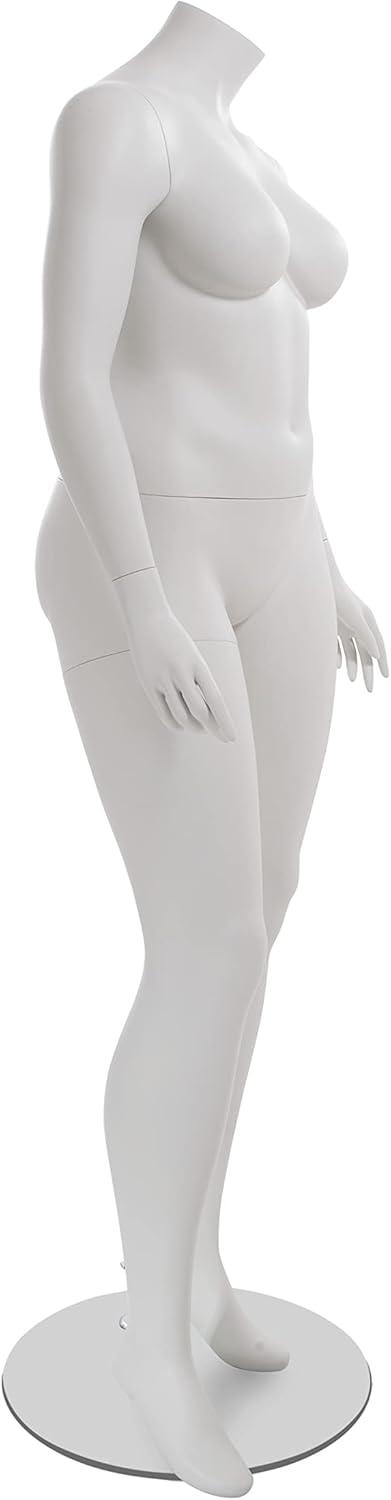 Amber Plus-Size Headless Mannequin with Matte White Finish