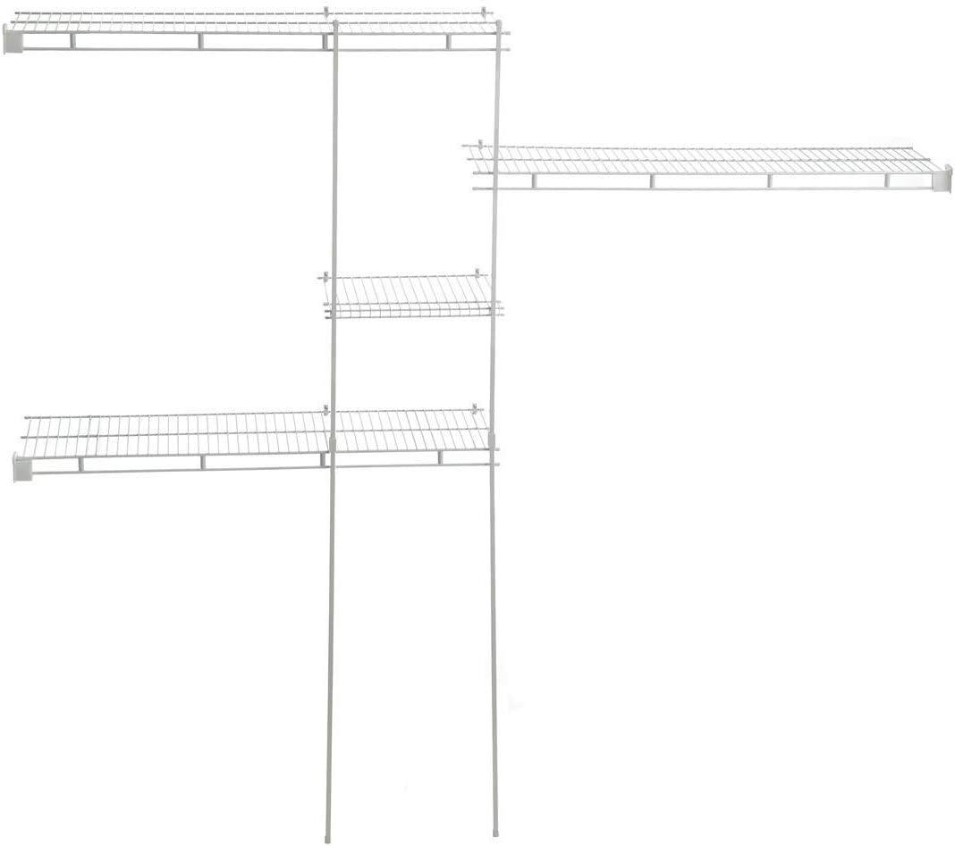 ClosetMaid 1628 Closet Organizer Kit, Steel, White, Vinyl-Coated