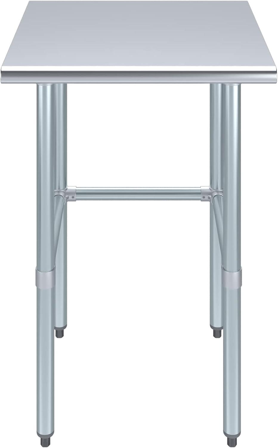 Amgood Stainless Steel Open Base Work Table