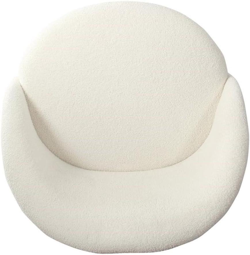 Modern Faux Shearling Accent Chair Cream - HomePop